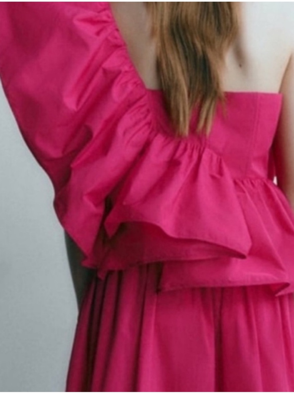Zara Hot Pink Statement Off-Shoulder Ruffle Top - Picture 5 of 10